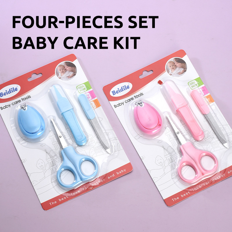 4PCS Safety Baby Accessories Newborns Baby Products Nail Clipper Set Baby Grooming Kit