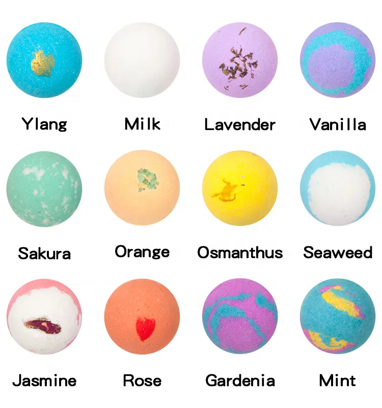 Factory Customization 100% Natural Colorful Bubble Fizzy Organic Bath Bombs