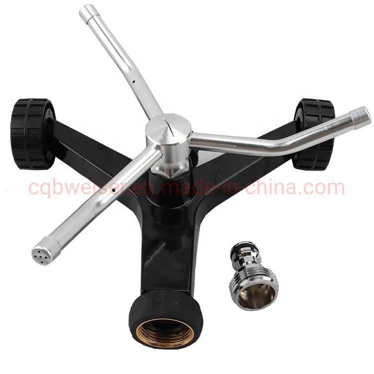 Metal 3-Arm Sprinkler with Wheel Base