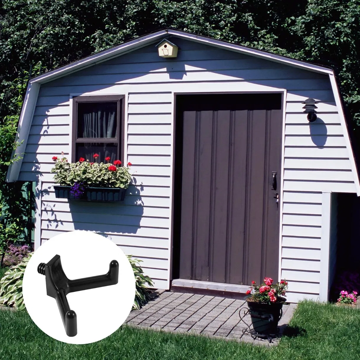 Black Tool Hooks Utility Double Head Design Garden Storage Shed Hanger Essential Garage Wall Organization Accessories for Shovels Rakes