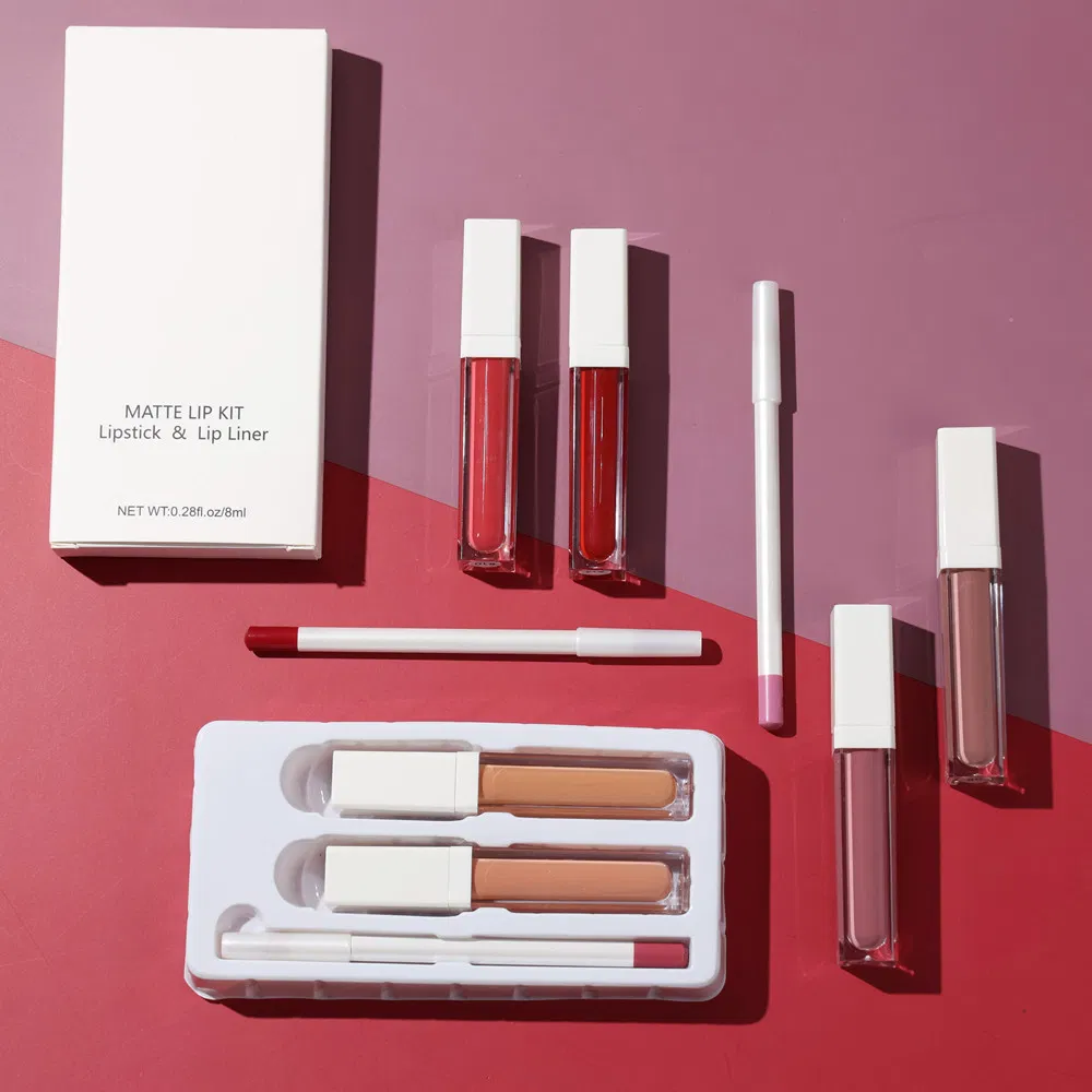 Vegan Private Label Matte Lipstick Vendor Lip Liner and Lip Gloss Kit