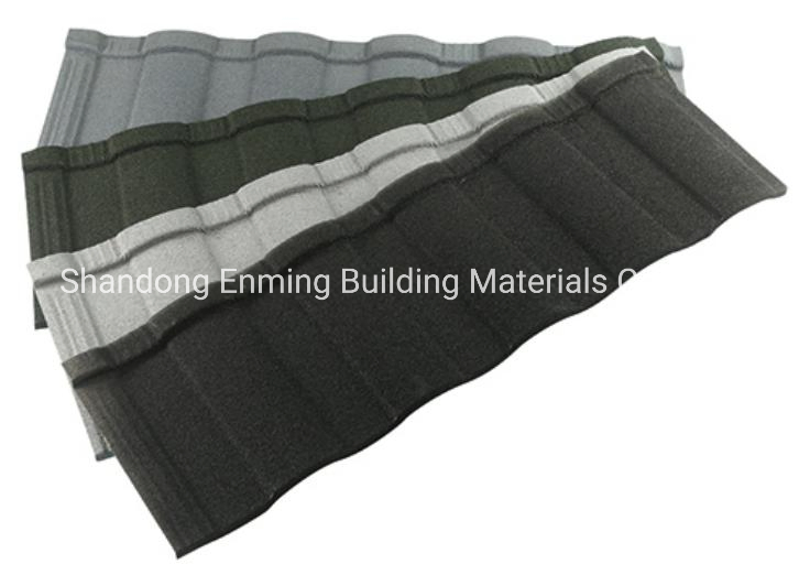 Interlocking Panels Classical Type Galvalume Color Stone Coated Metal Roof Tile for Export