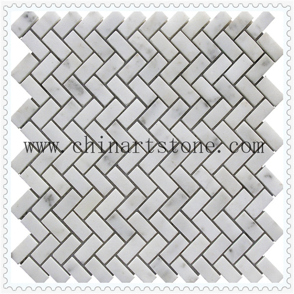 China White Carrara Fan /Round Marble Granite Stone Pattern Mosaic