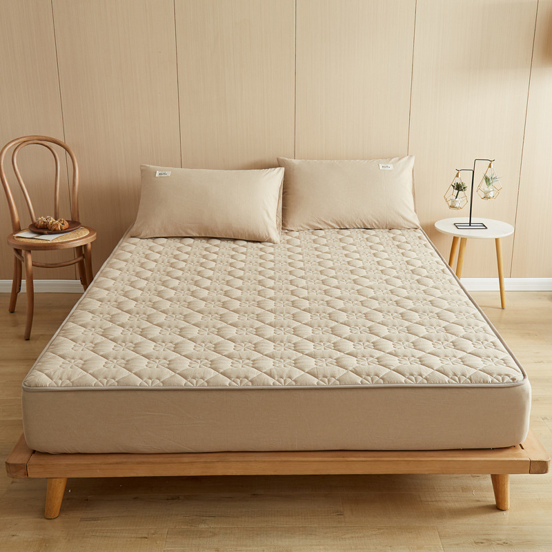 White Fitted Sheet Bamboo Cotton Terry Waterproof Cover Mattress Protector