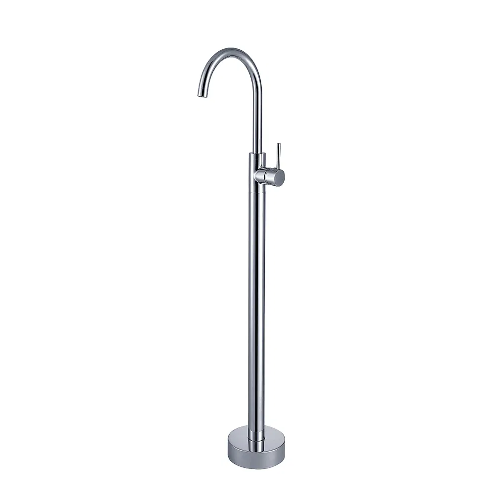 Bathroom Thermostatic Floor Standing Chrome Bath Faucet