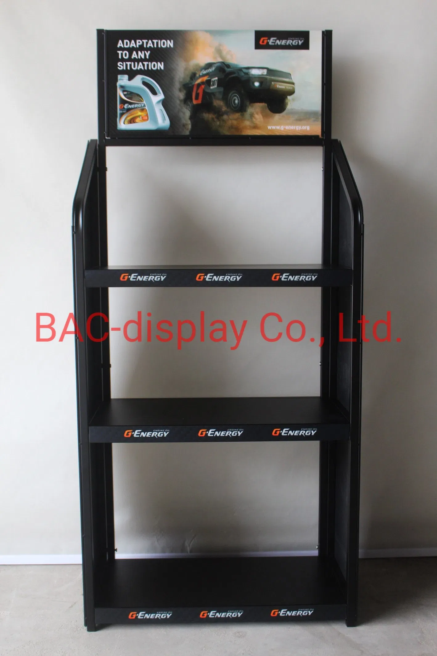 Metal Advertising Shelves Display Rack for Oil Bottles