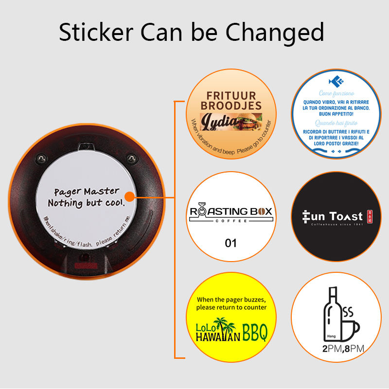 Wireless Queue Calling Guest Customer Beeper System Coaster Restaurant Pager for Food