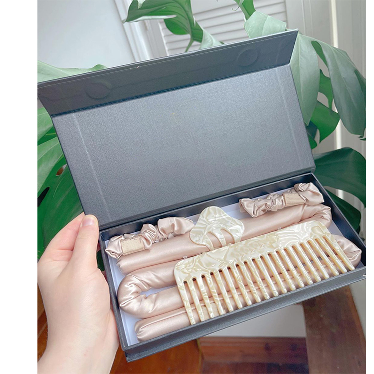 Custom Logo Box White No Heat Silk Hair Roller Sleeping Heartless Curling Rod Headband Heatless Hair Curler Scrunchies Set