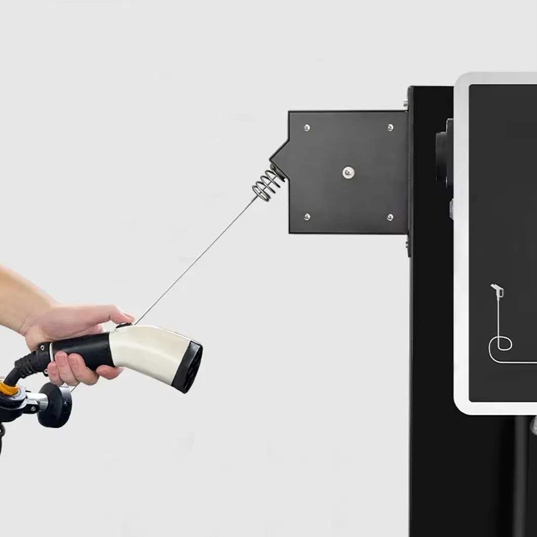 Система укладки кабеля для зарядки электромобиля с пружинным механизмом