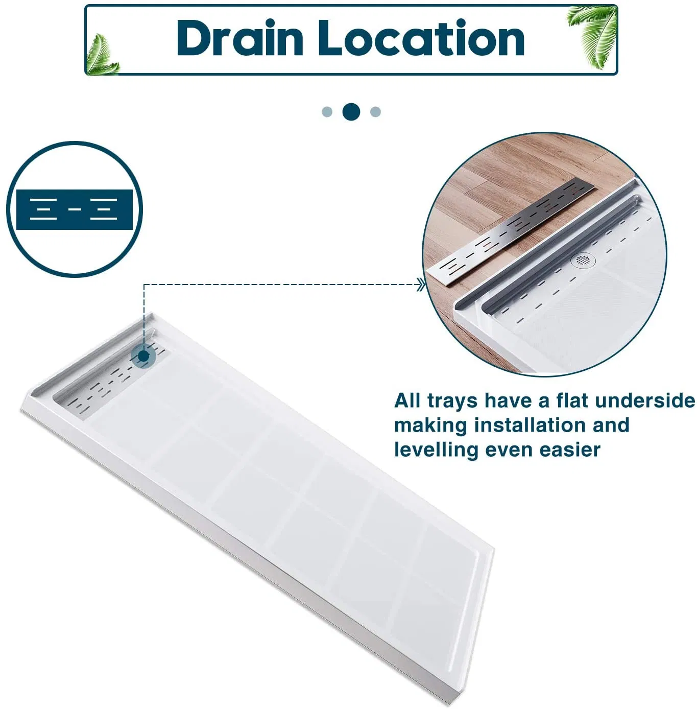 Shower Base Center Drain Location Shower Tray (BD-1014)