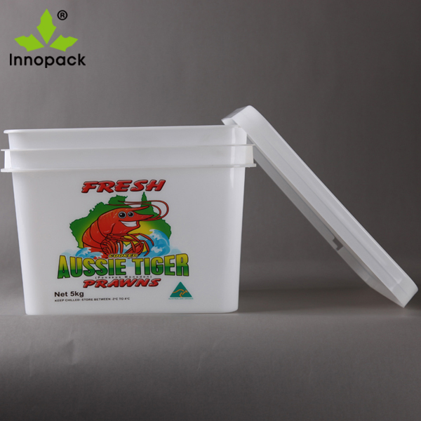 Square Plastic Bucket/Pail 10L with Lid for Sea Food
