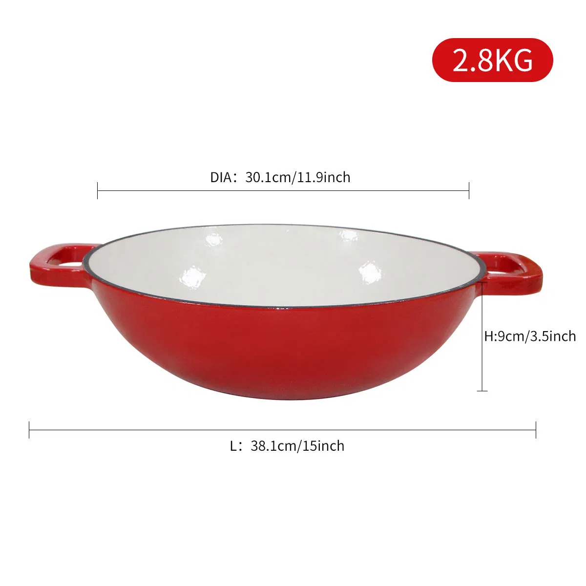 Чугунный вок с эмалевым покрытием Cookwin 30 см