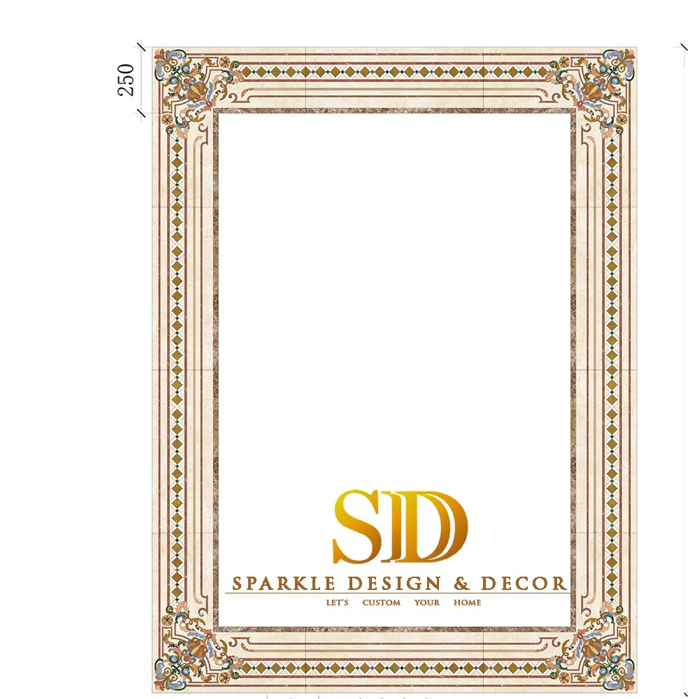 Exquisite Customized Marble Inlay Border Design Waterjet Marble Medallion Borders for Foyer Floor