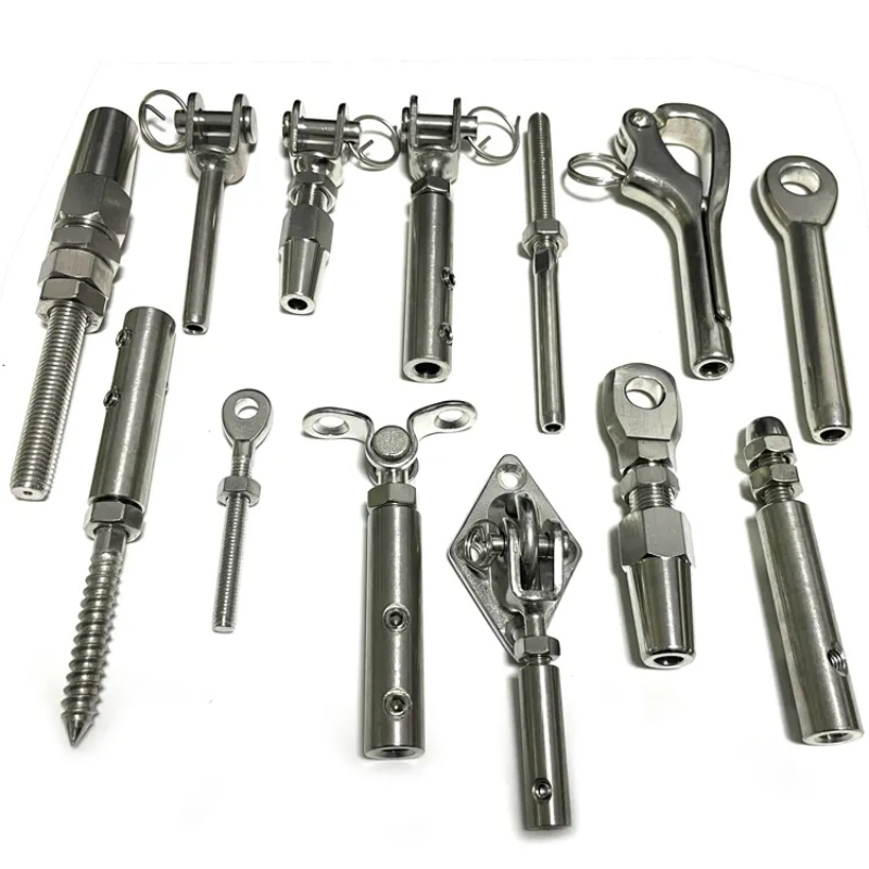 Stainless Steel Fork Stud Eye Jaw Rigging Swage Swageless Cable Wire Rope Terminals Fitting