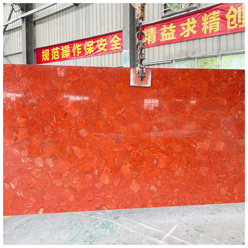 Semi Precious Ruby Red Jasper Gemstone Slabs for Countertops and Tables