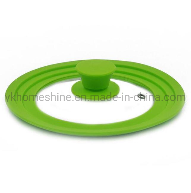 High Quality Silk-Printing Silicone Pot Lid Glass Pot Lid