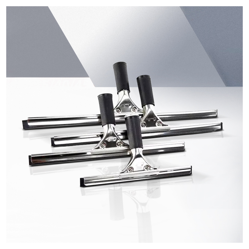 Multi-Purpose Stainless Steel Rubber Glass Wiper Long Telescopic Handle Window Squeegee