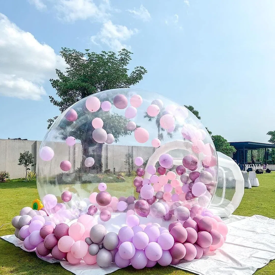 Transparent Room with Tunnel Inflatable Bubble Tent with Balloons Inflatable Dome Tents Inflatable Bubble Clear House