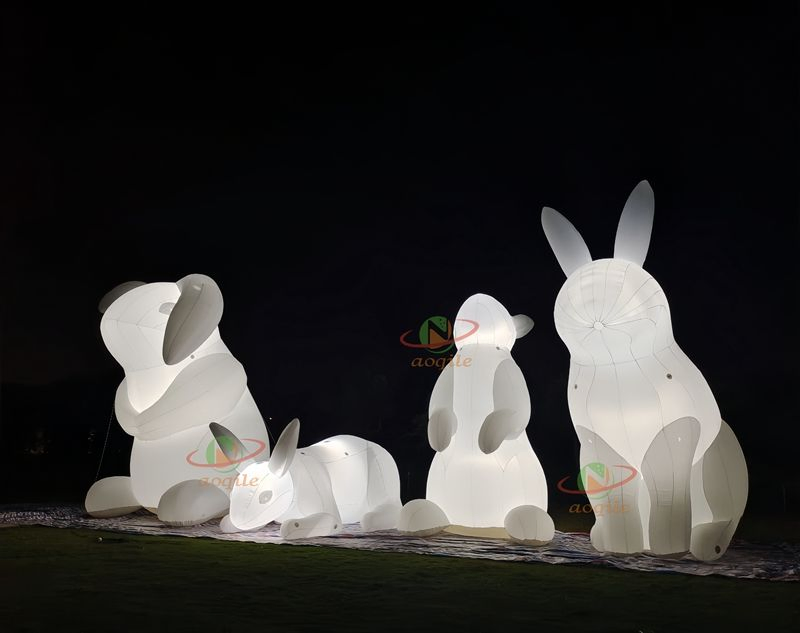 Custom Easter Bunny Decoration White Inflatable Rabbit, Inflatable Rabbit Mascot for Event Decor Advertising
