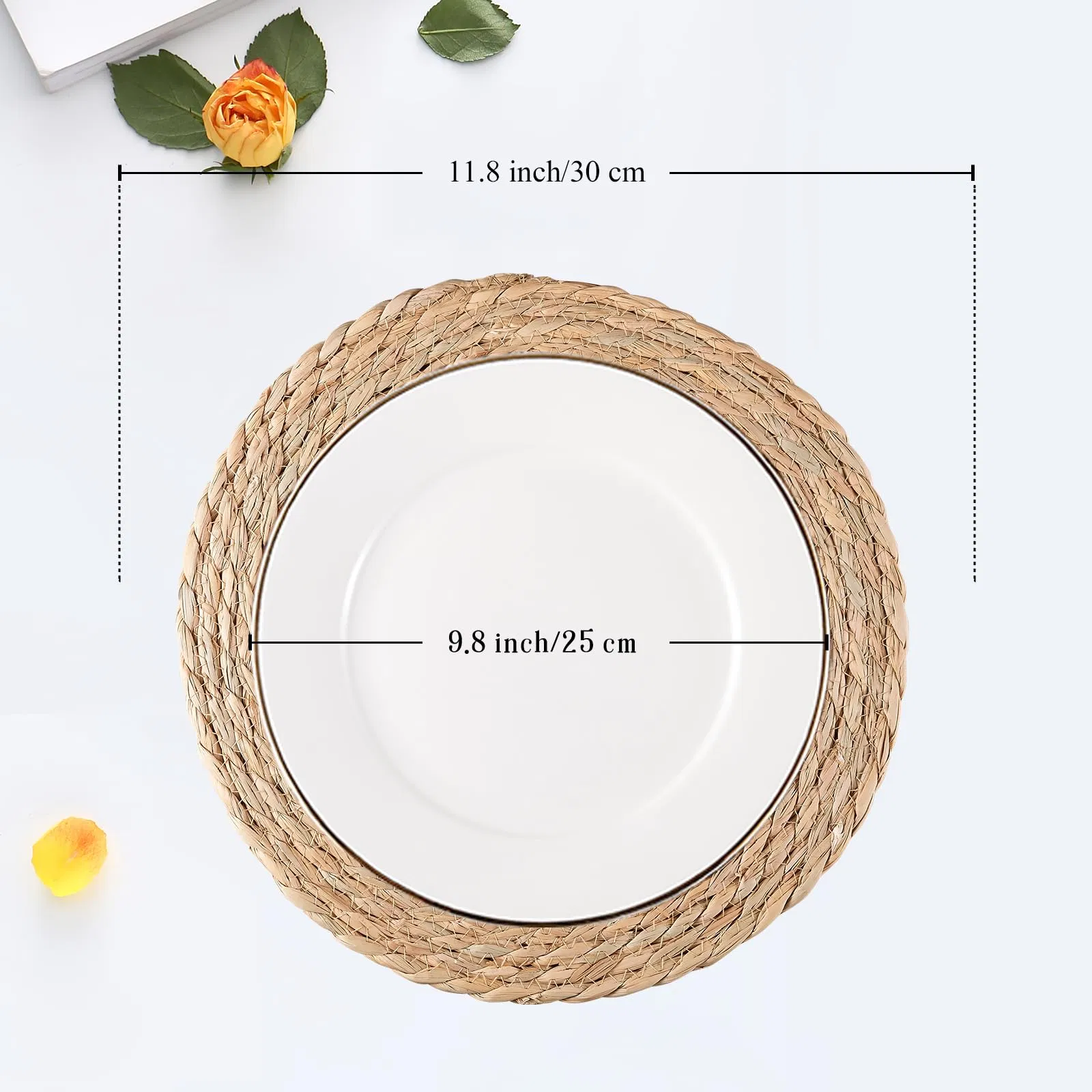 Wicker Rattan Natural Round Woven Placemats