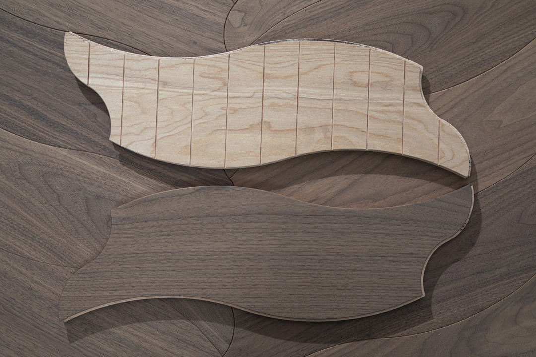 Walnut Engineered Parquet Flooring Large Leaf Pattern for Interior Design