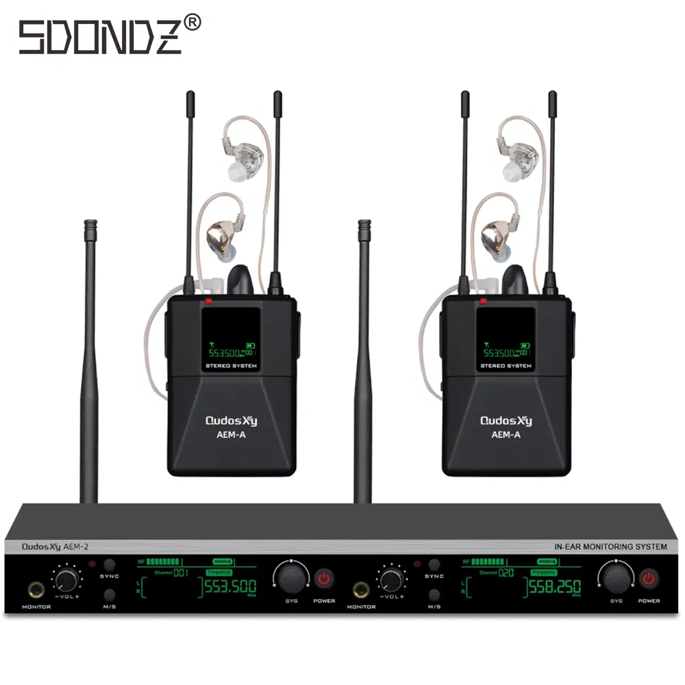 AEM-2+2A Dual Channel Wireless Ear-Mounted Audio System for Studios