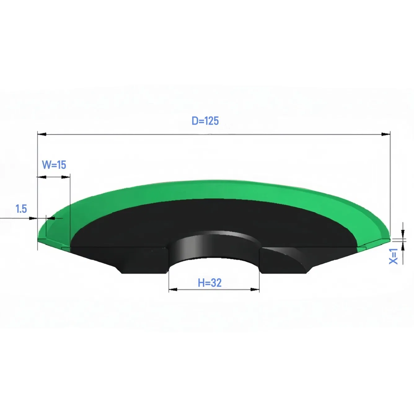 Алмазный шлифовальный круг 125x32x15 (1.5) мм для заточки пил
