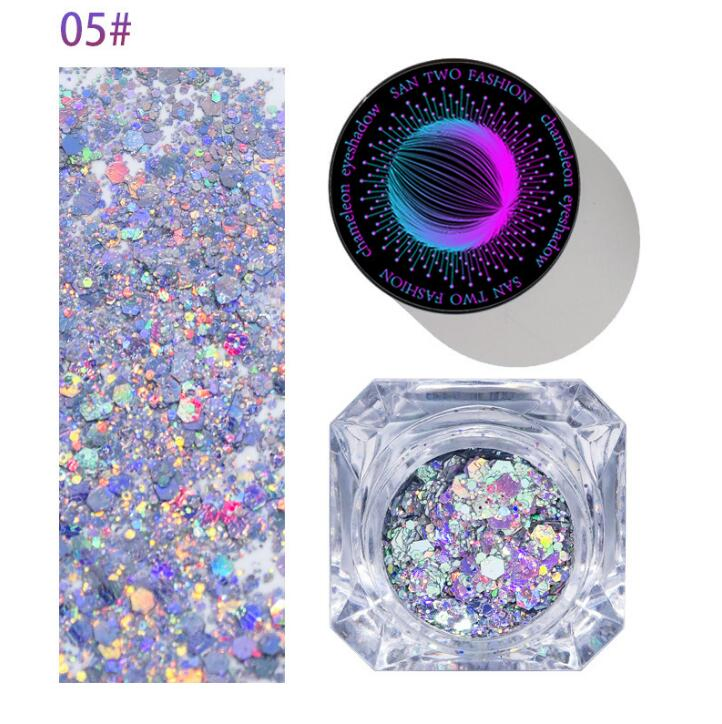 Glitter Eye Makeup Vegan Customized Logo High Pigment Chameleon Colourful Sequins Eyeshadow