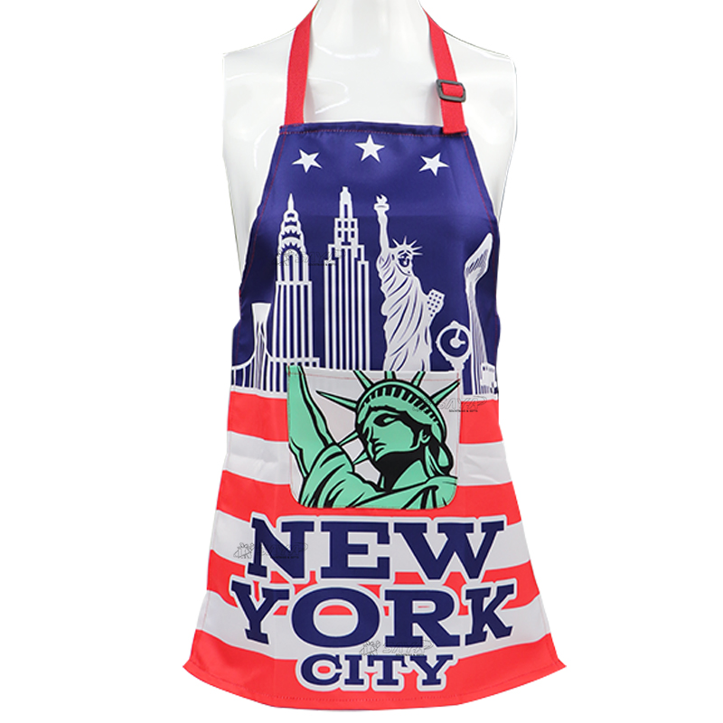 Custom Printed Logo Souvenir Cotton Polyester Waterproof Apron Sink Chef Men Women's Cooking Aprons