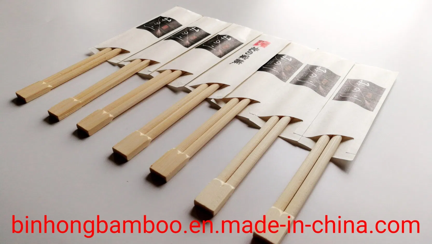 Wholesale Chinese Custom Printed Logo Disposable Round Twin Bamboo Chopsticks for Sale