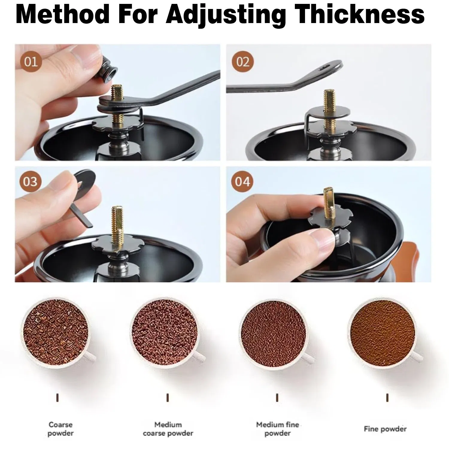 Hand-Crank Coffee-Grinder Coffee Bean Printmetal Bean Bowl Drawer Rough Built-in Knob Adjustment-Wood-Mill