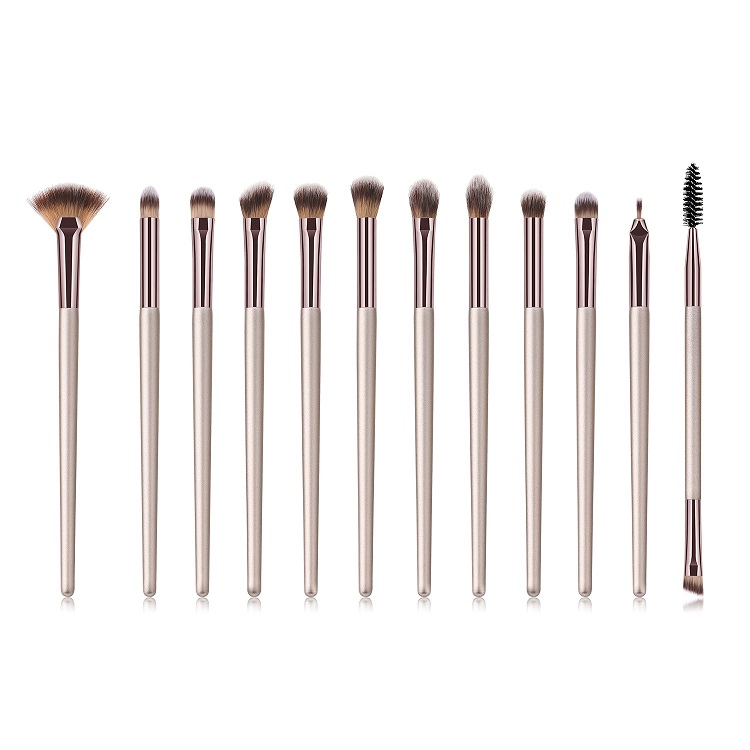 12PCS Eye Makeup Brush Set Manufacturer Three Colors Makeup Blending Brush Eyeshadow Eyeliner Eyebrow Brush Overstock Makeup Brush Set
