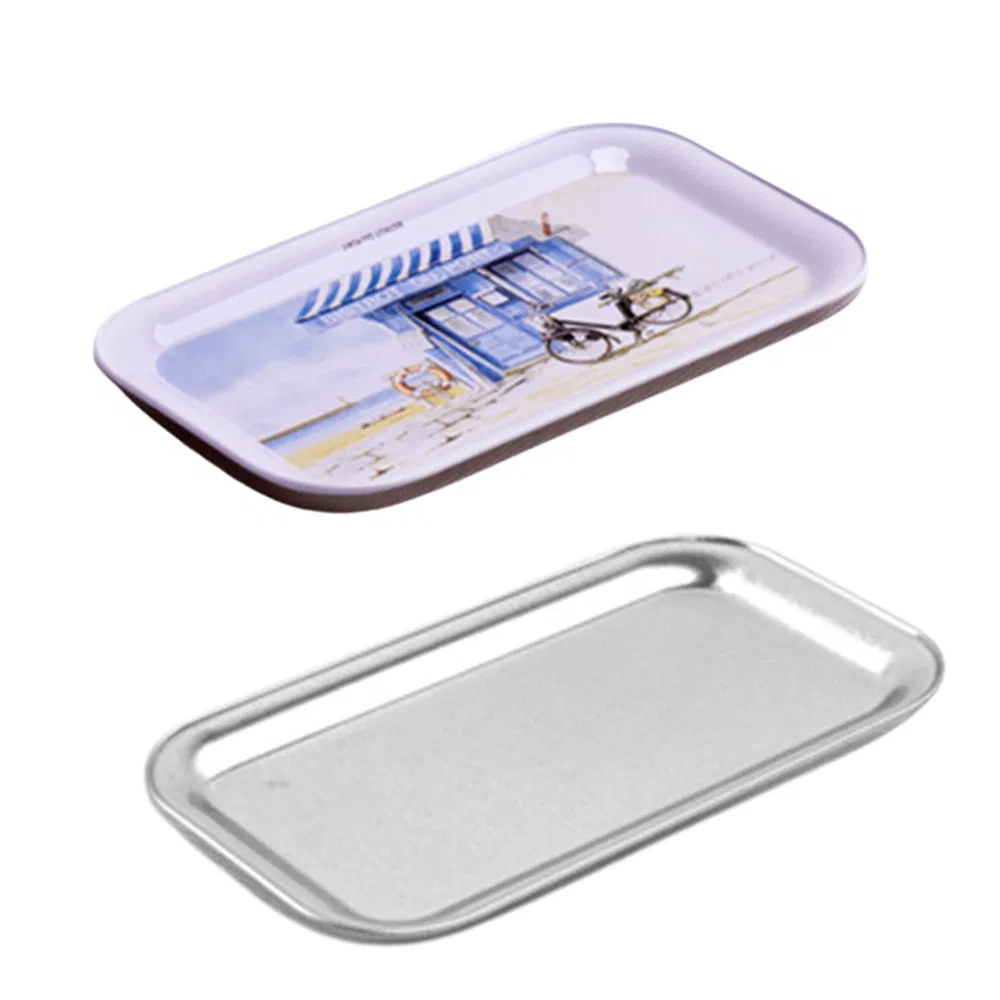 Wholesales Tinplate Storage Trays Metal Christmas Food Grade Snacks Tin Trays