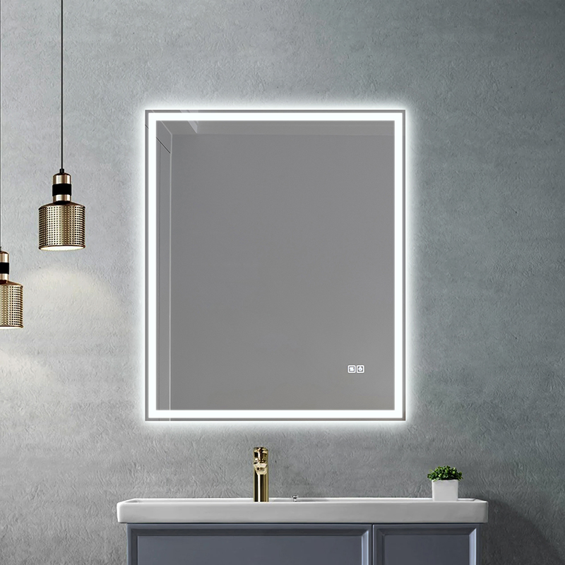Bathroom Mirror with LED Lights Dimmable 3 Colors LED Bathroom Mirror Fogless LED Mirror for Bathroom Vanity Mirror with Lights Wall Mounted Horizontal/Vertical