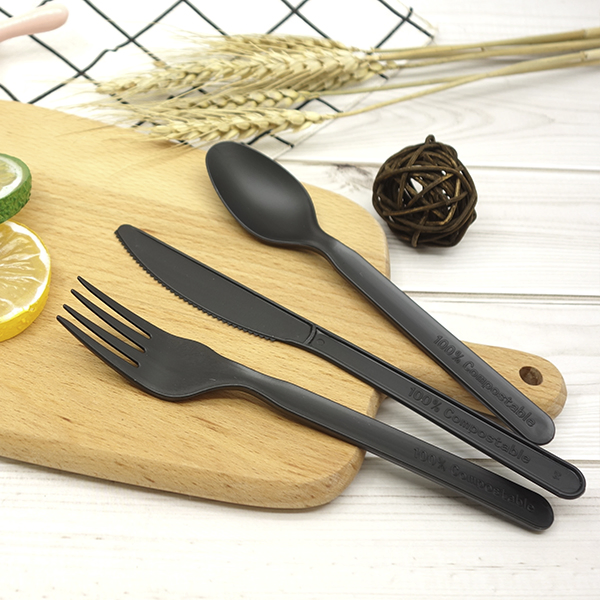 Hot Sale Stocked Cheep Price Iindividual Packaging Compostable Fork Knife Spoon Sets PLA Cpla Plastic Biodegradable Cutlery Set