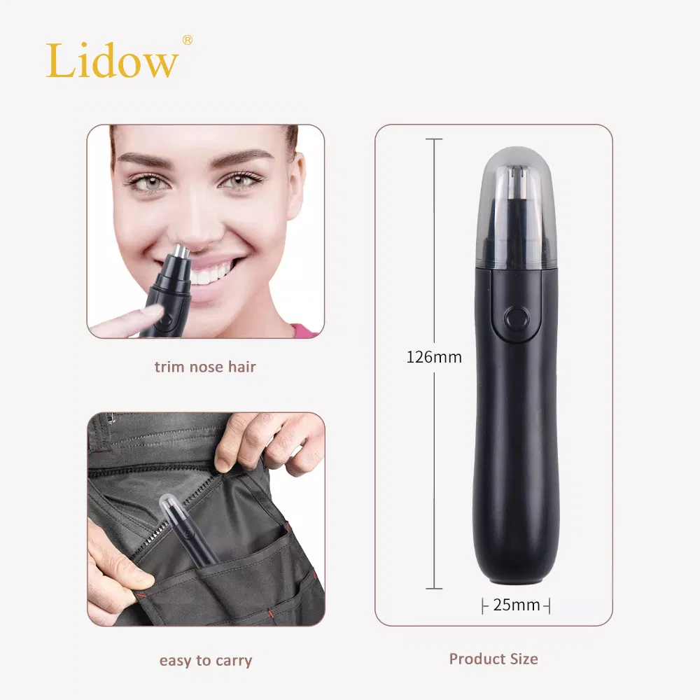 Lidow Battery Operated Painless Ear and Nose Hair Trimmer for Men & Women