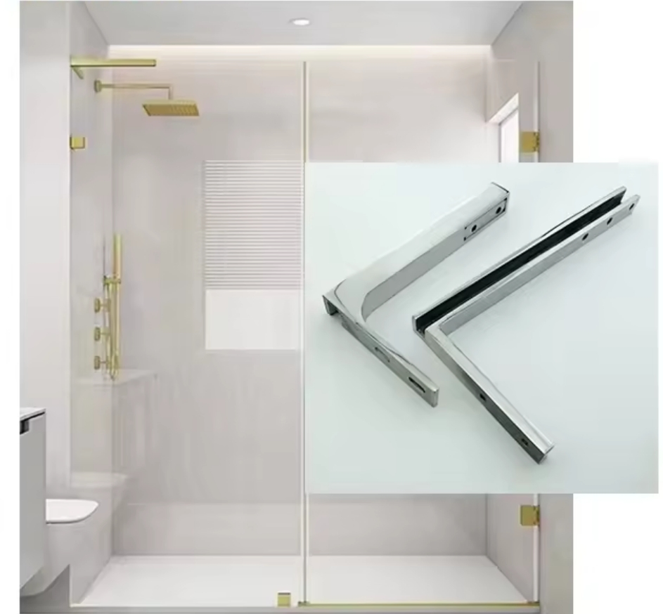 Modern Stainless Steel Bath Glass Shower Room L Bracket