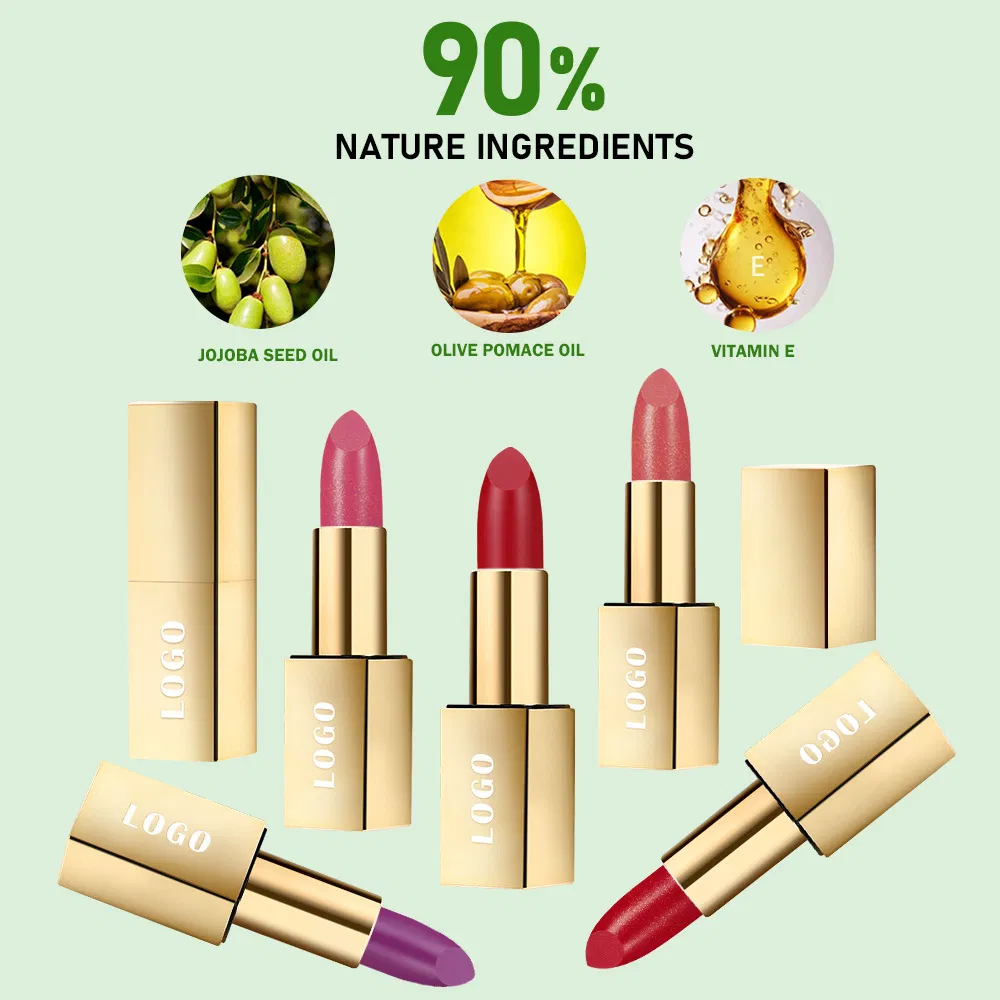 High Hydrating Shimmer Lipstick Private Label High Pigmented Moisturizing Nude Vegan Lipstick Makeup