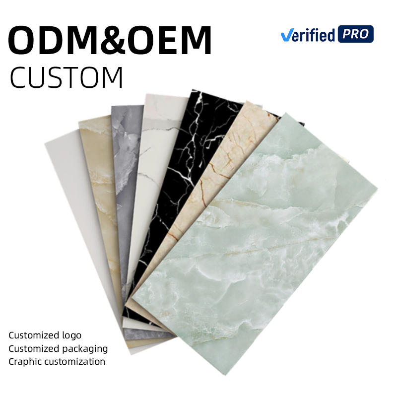 Waterproof Marble PVC Vinyl Wall Panels Stickers for Kitchen Decor