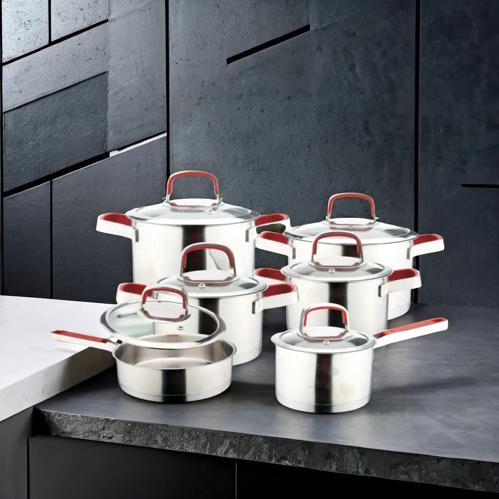 Factory Direct Wholesale 6 PCS Stainless Steel Casserole Saucepan Kitchen Cookware