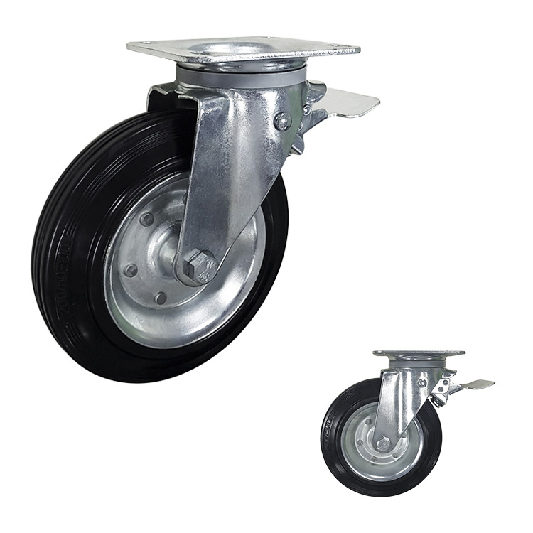 Garbage Bin Wheel Caster 6" Castor Wheel Caster Wheels for Dust Bins