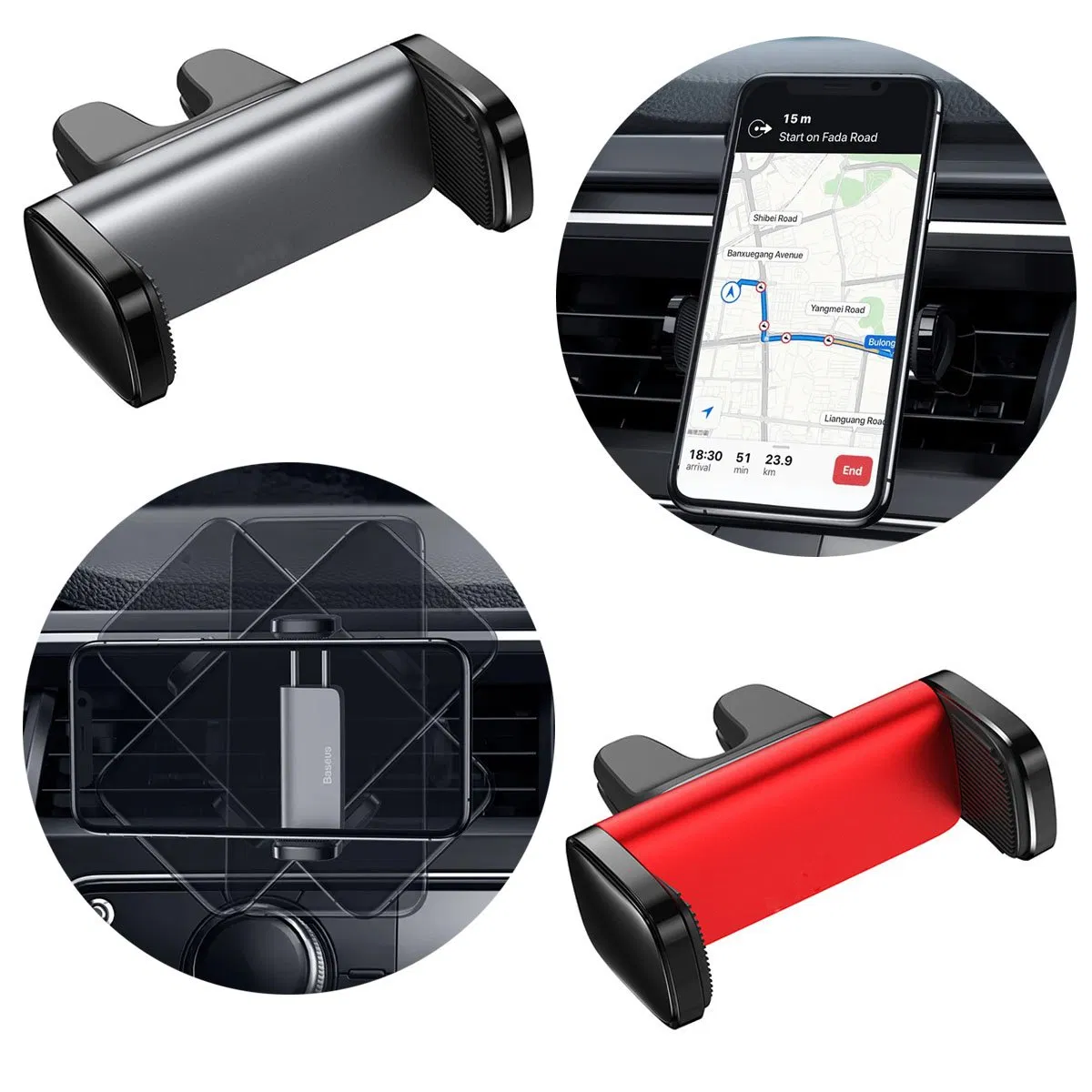Air Vent Clip Holder Universal Stand Hands Free Cradle Compatible with Phone