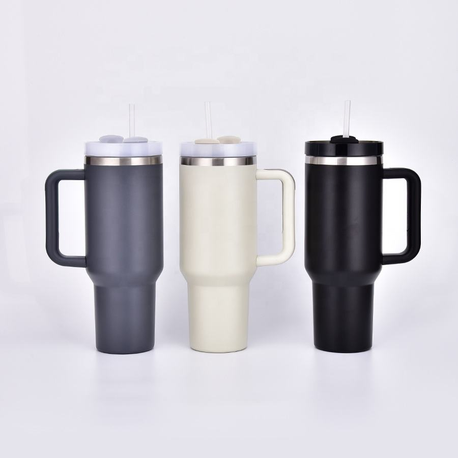 40oz Coffee Cups Wine Tumbler Stainless Steel Wine Tumbler with Lid and Straw