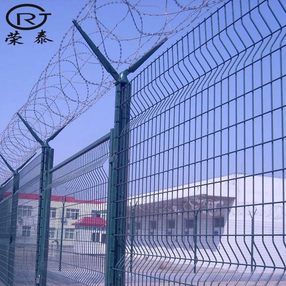 Low Carbon Steel Wire Anti Climb Fence Airport Security Fence Galvanized and PVC Coated