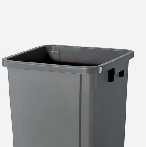 Серый квадратный мусорный бак для кухни и офиса