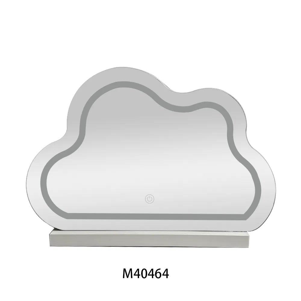 New Cloud-Shape LED Desktop Make-up Vanity Mirror with Metal Base for Home Living Room