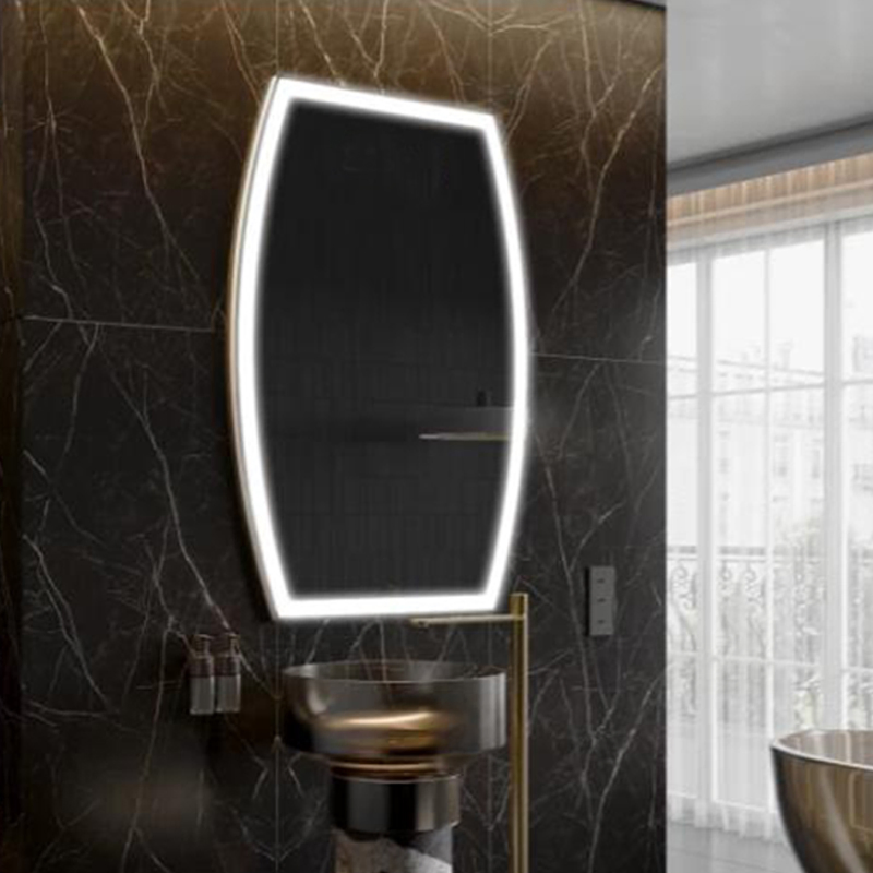 Irregular Shaped Stainless Steel LED Smart Bathroom Mirror