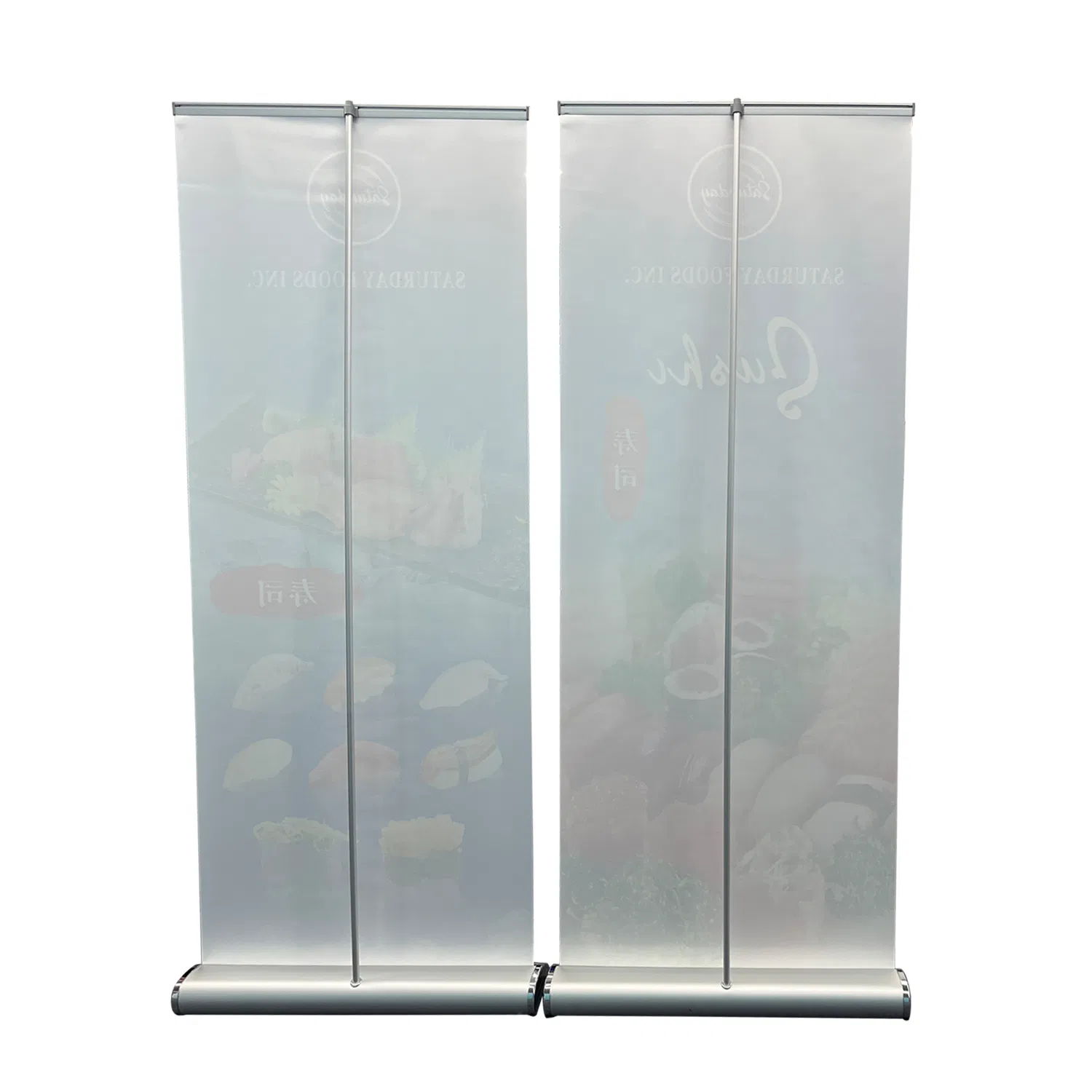 Signs Premium Retractable Roll up Banner Stand Trade Show Display Holder Silver 47*81 Rigid Carrying Case with Shoulder Canvas Bag Stand Only