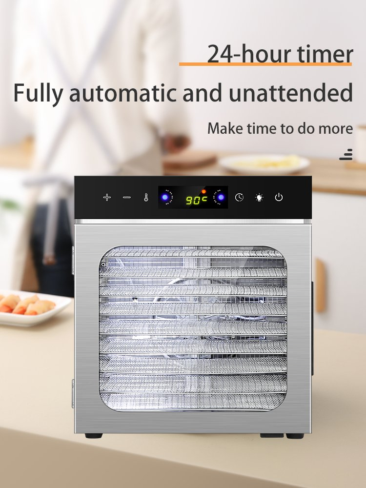 Stainless Steel Food Dehydrator 10 Tray Electric Meat Fruit Dryer Machine