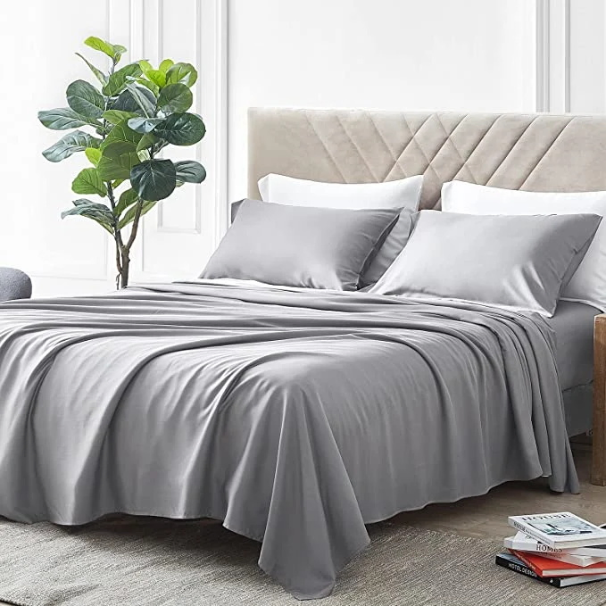 Soft Queen Size Fitted Bed Sheet and Flat Sheet Sets